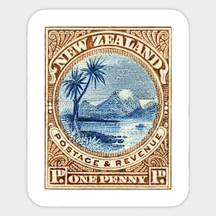 Vintage New Zealand Stamp Design Sticker